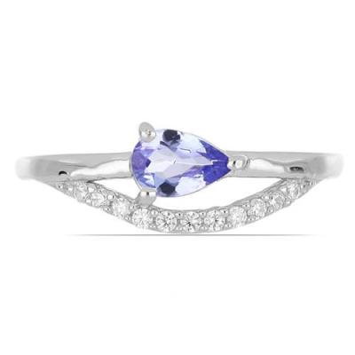BUY STERLING SILVER NATURAL TANZANITE GEMSTONE CLASSIC RING